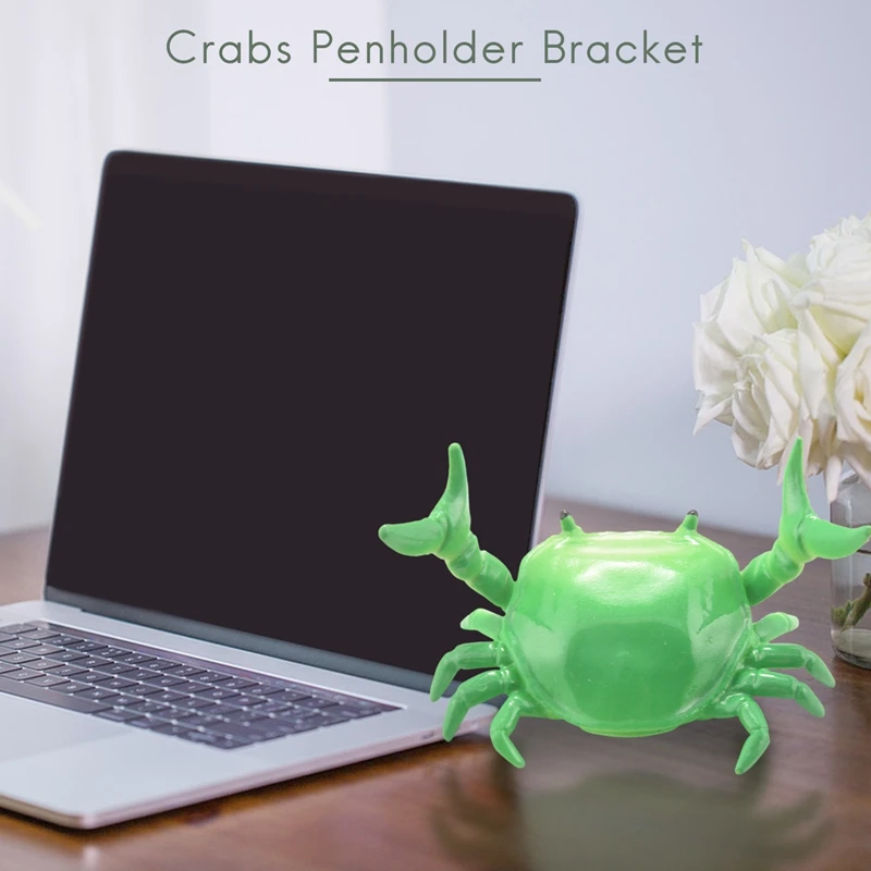 Japanese Creative Cute Crab Pen Holder Weightlifting Crabs Penholder Bracket Storage Rack Gift Stationery