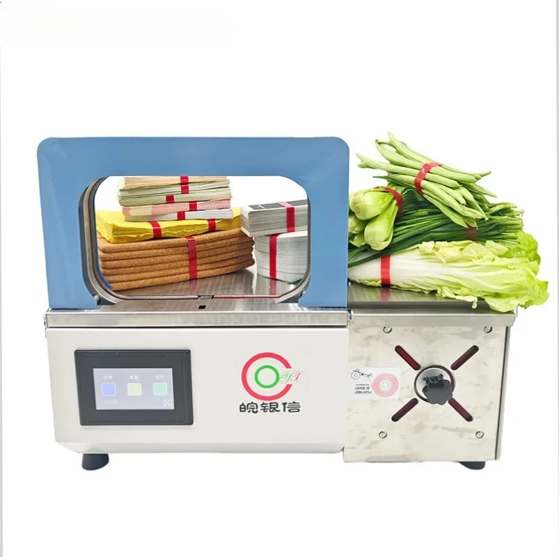 Vegetables Tying Machine 12mm Wide Opp Film Strapping Banding Machine Heat Sealing Packaging Vegetable Bundles Machine