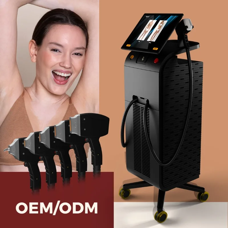 

High Power Titanium Laser 1200W 1600W 4D All Color Skin Diode Laser Hair Removal Ice Platinum Titanium Machine