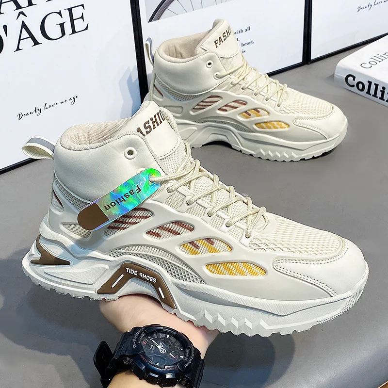 

High-Top Men Sneakers Fashion Designer Running Shoes Men Comfortable Thick Sole Casual Sport Shoes Non Slip Tenis Shoes 2025 New