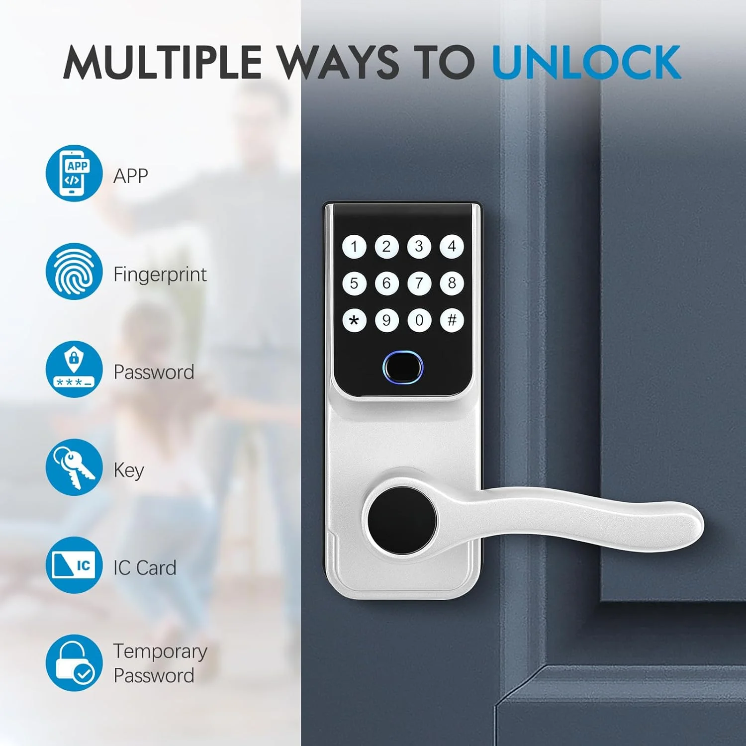 Tuya WiFi Digital Lock 60/70 Adjustable Deadbolt Mortise Password Card Key TTlock Smart Fingerprint Door Lock for Apartment Home