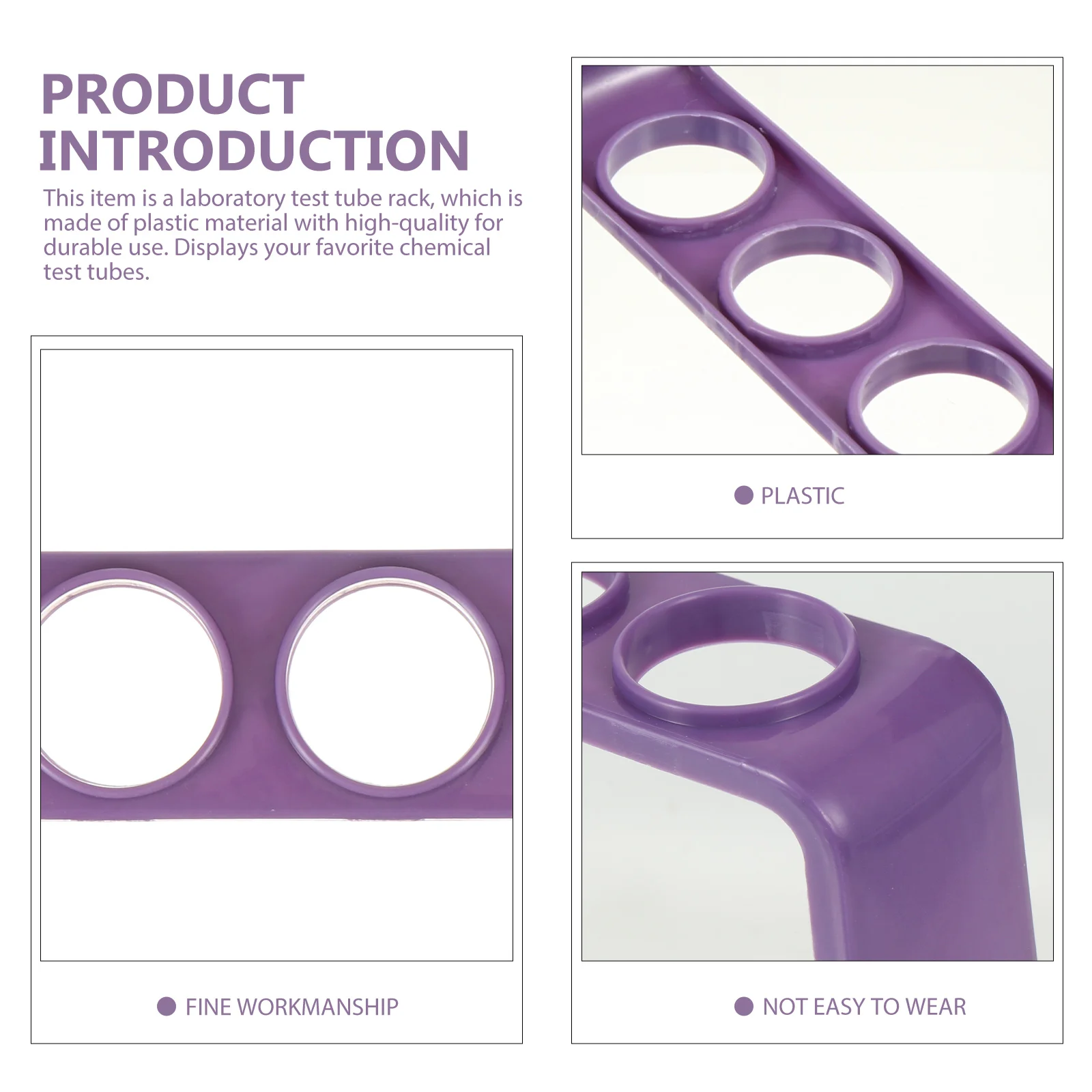 4 Pcs Test Tube Rack Shelf Holder Teaching Aids 17X6X4CM Laboratory Stands Plastic