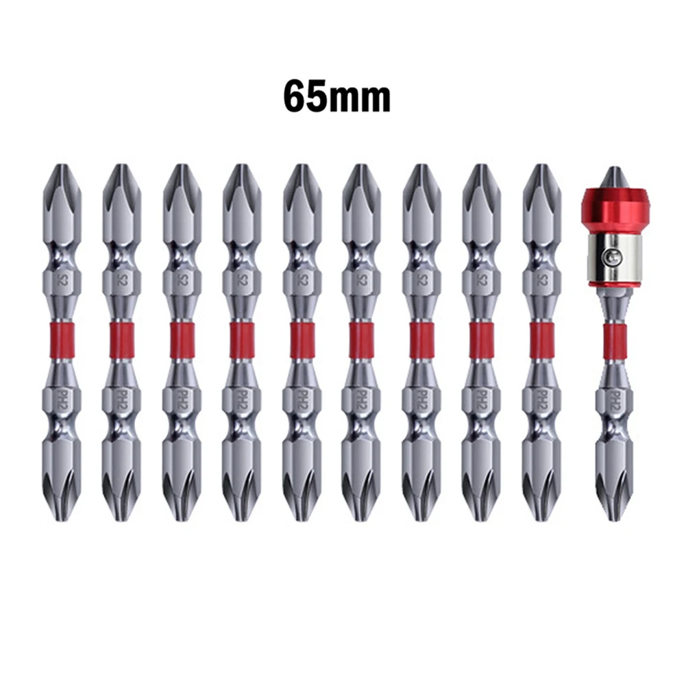 For PH2 Screws 1/4 Inch Shank Bit Double Cross Head Bit Alloy Steel Material Anti-slip Feature Efficient Operation