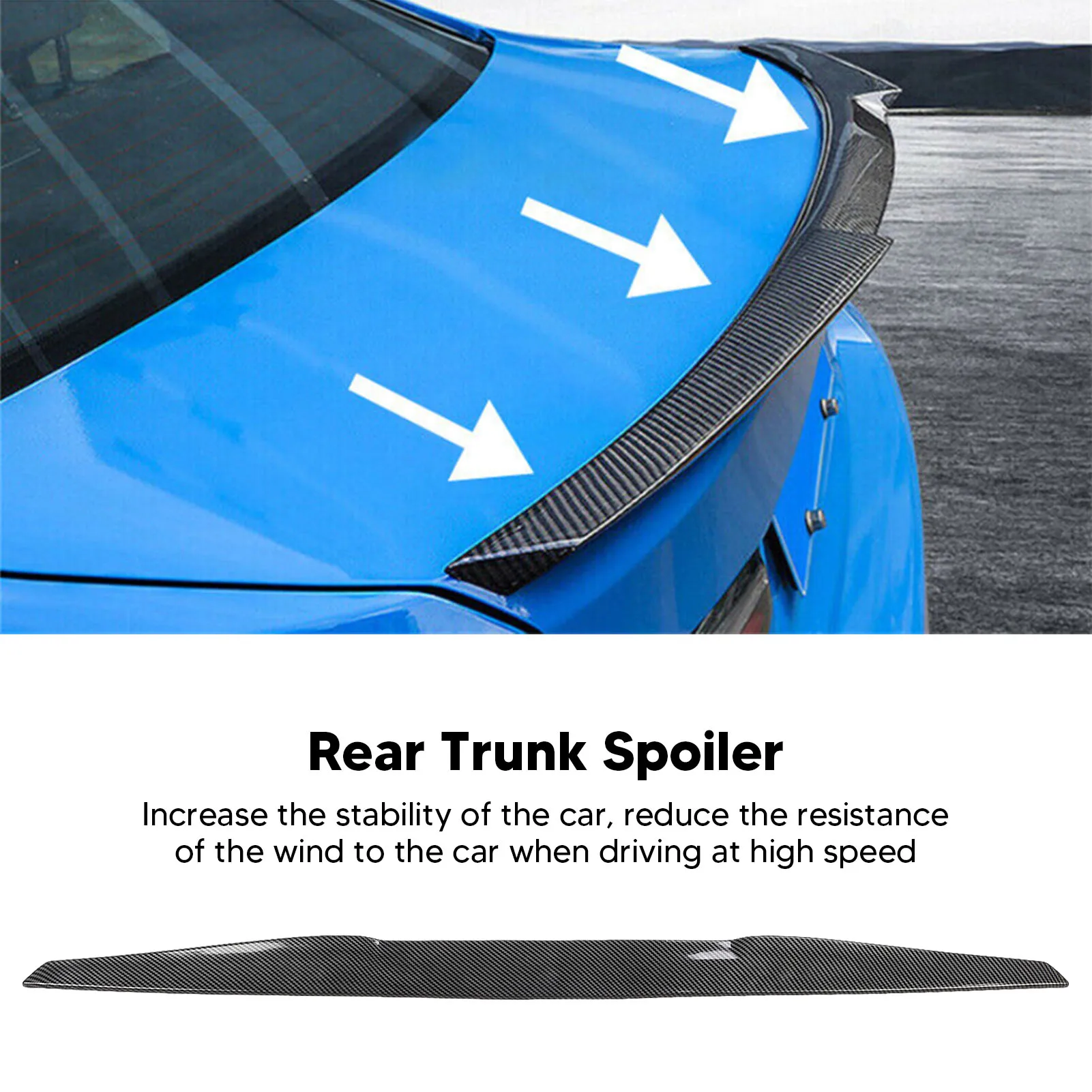 99cm Rear Trunk Spoiler Increase Driving Stability Reduce Wind Resistance Universal for Cars Trunk Lid Spoiler Trunk Spoiler Lip