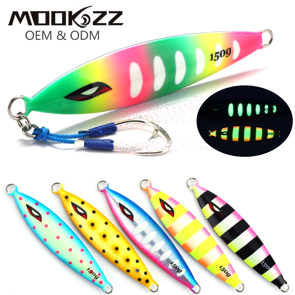 MOOKZZ Best New Arrieve Metal Slow Jigjing Fishing Lure 130g 150g 180G 200g 220G  Hard Artificial Bionics Bait