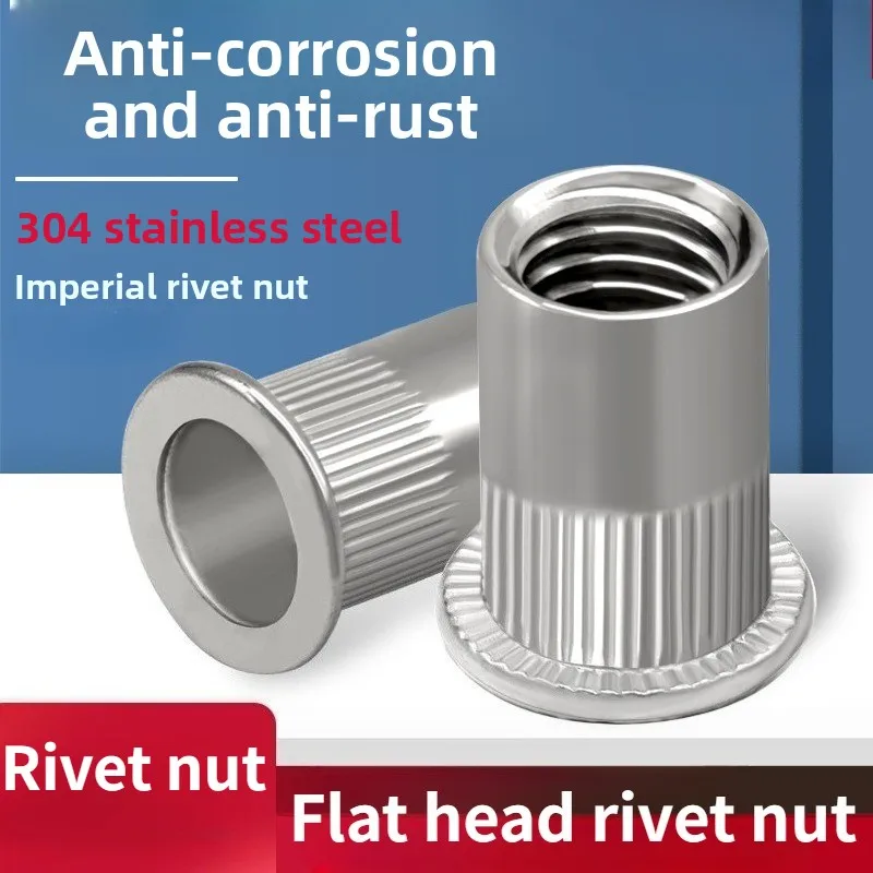 20/50/100pcs Aluminum Alloy Rivnut Alloy Rivnut FlatRivet Nut   Insert Nutsert Cap Rivet Nutknurled nut M3 M4 M5 M6 M8 M10 M12