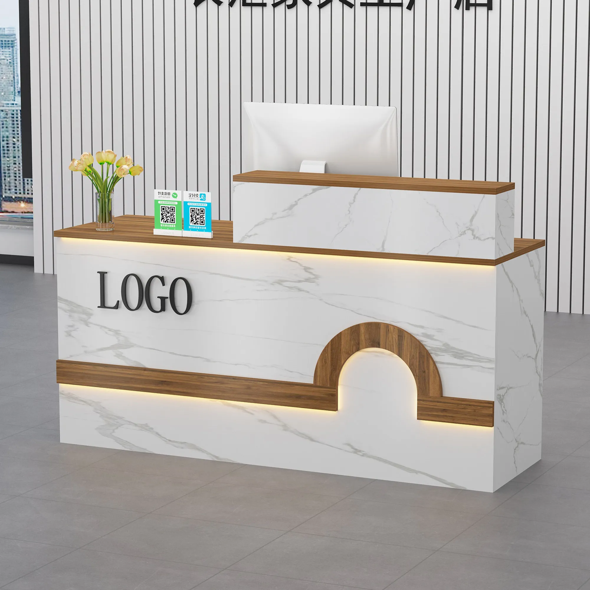 

Beauty Salon Reception Desk Supermarket Pharmacy Counter Shop Reception Desk Modern Infodesk Comptoir Caisse Corner Furniture