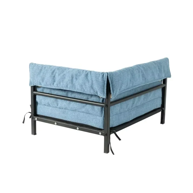 for Large Square Dog Pet Sofa Heavy Duty Iron Wood Frame Elevate Dog Bed Detachable Feature Cats Low MOQ Solid Pattern Pet