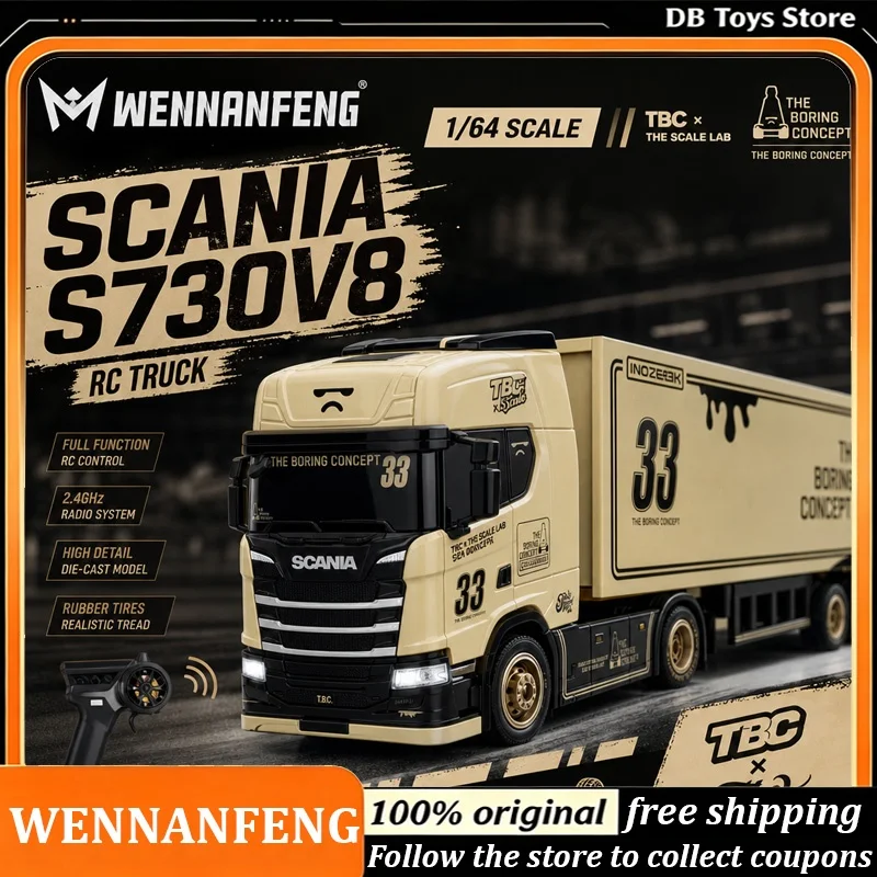 wennanfeng-×-tbc-scania-modele-reduit-de-camion-remorque-telecommande-a-l’echelle-1-64-modele-de-voiture-scania-a-l’echelle-reelle-cadeau-d’halloween-ideal-pour-les-adultes-et-les-garcons
