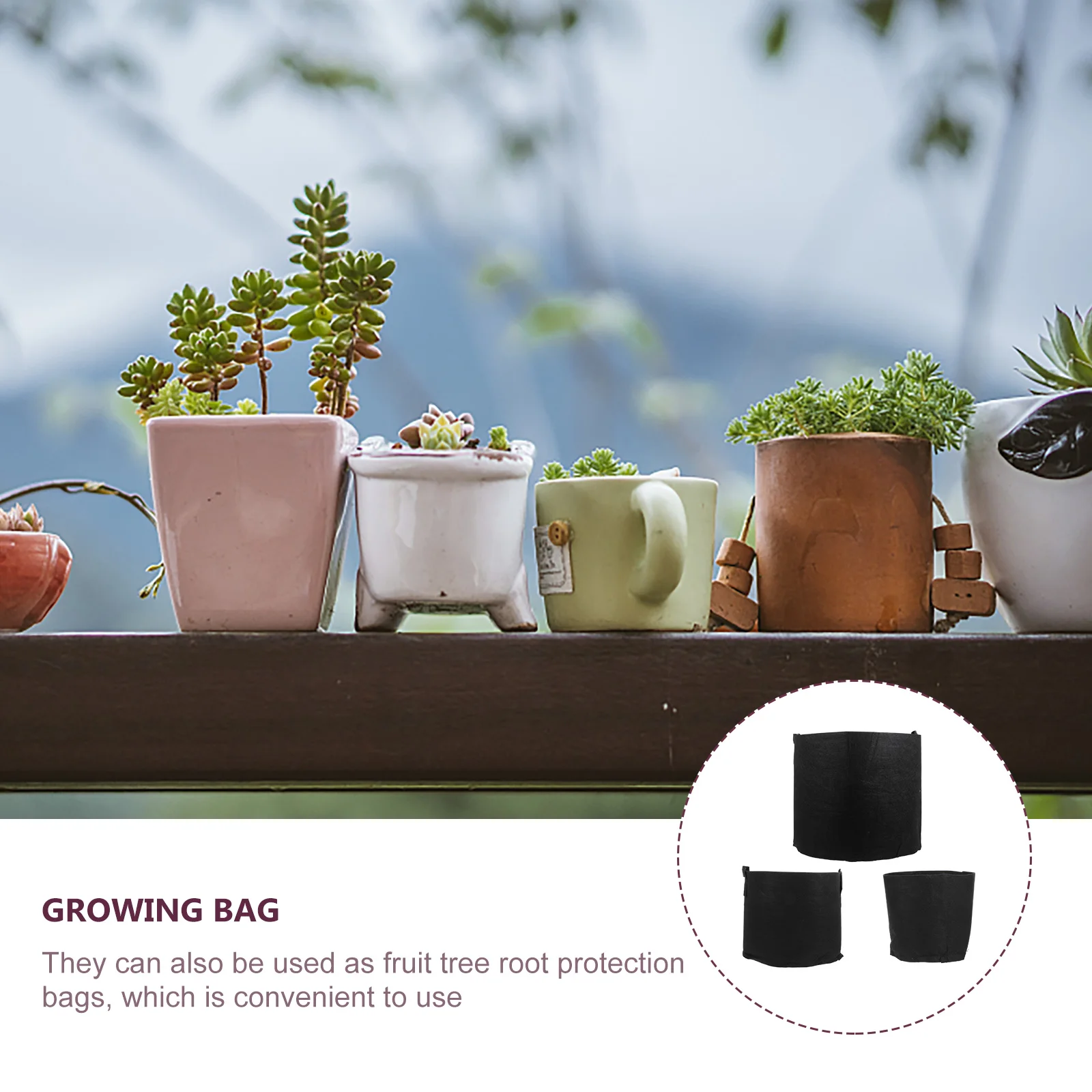 

6Pcs Plant Grow Bags Non-Woven Fabric Planting Vegetables Pouches Flower Grow Bags Fruit Tree Root Protection Garden Plant