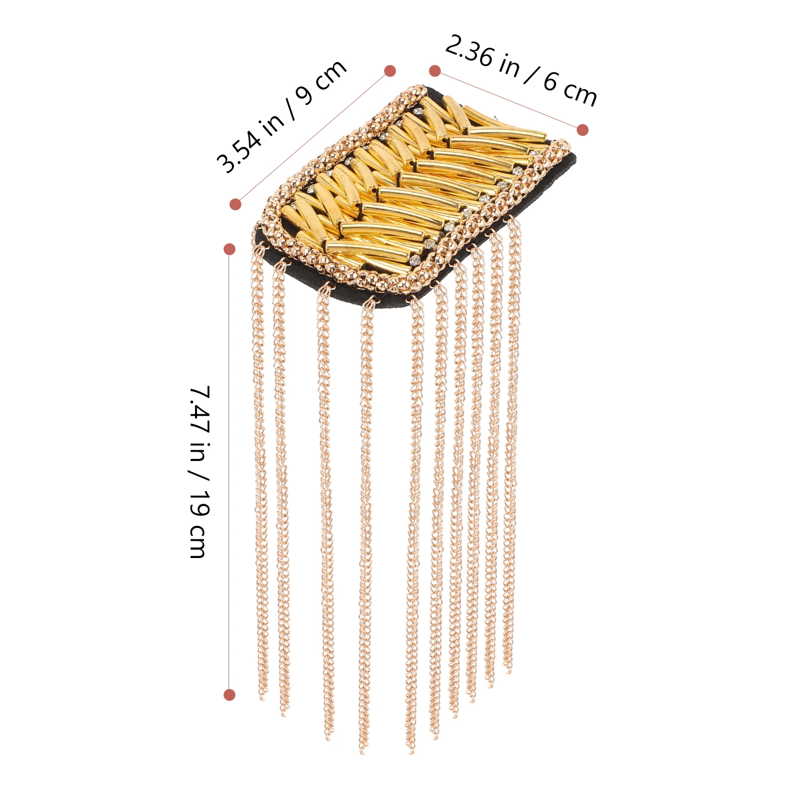 

2Pcs Metal Decor Shoulder Epaulettes Tassel Appliques Costume Accessories Durable Easy Attach Halloween Captain School Uniform