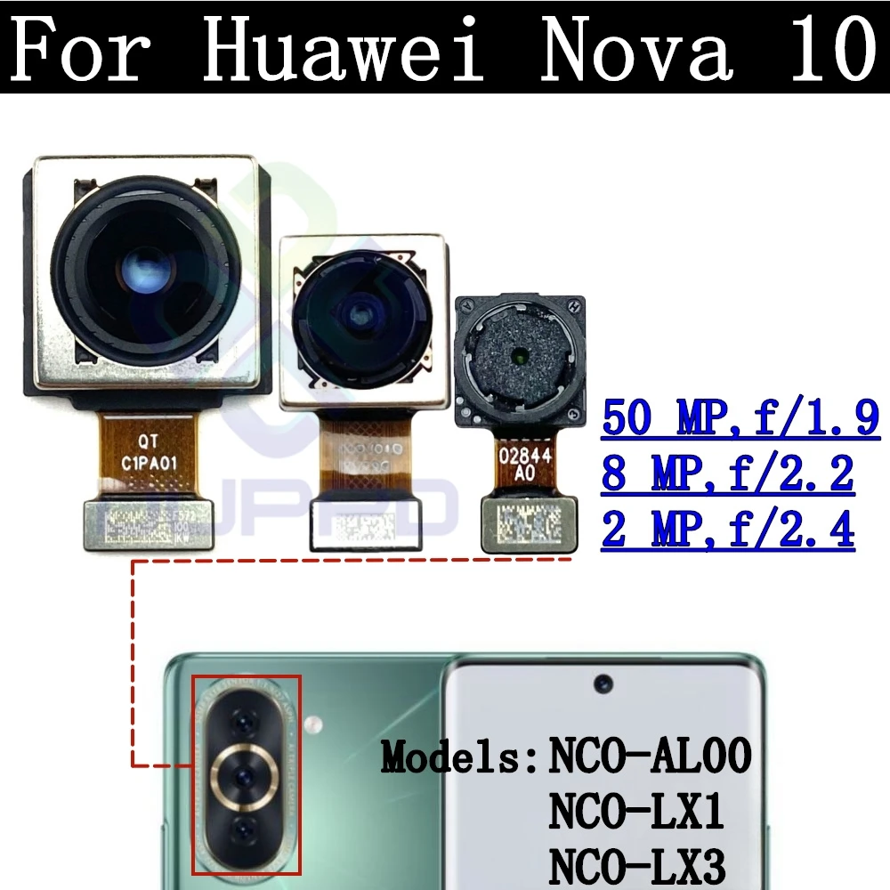 Front Rear Camera Module Flex Cable For Huawei Nova 10 Nova10 Frontal Selfie Wide Main Back Facing Camera Glass Lens