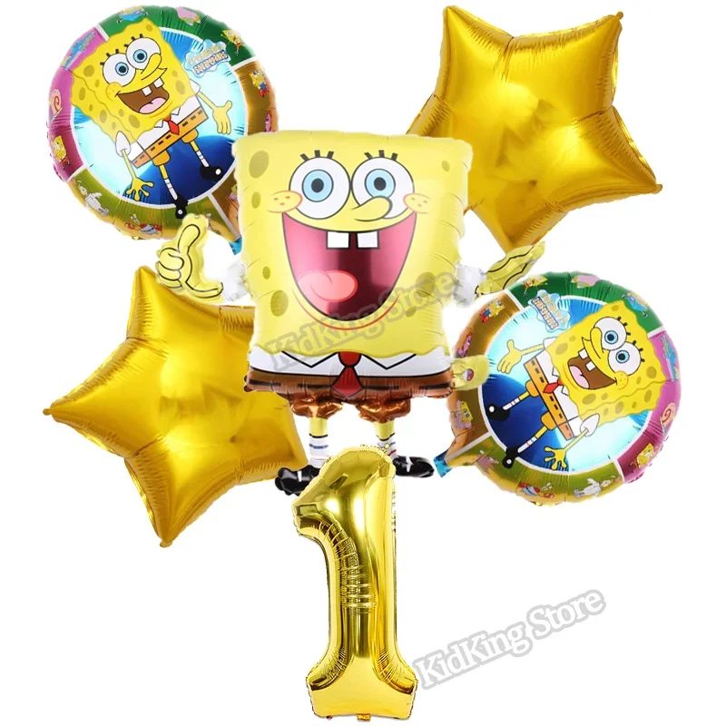 SpongeBob SquarePants Ballons Numbers Balloons Anime Birthday Decorative Balloon Baby Shower Party Decoration Photographic Props