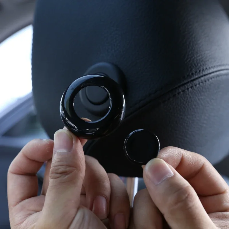 

For BMW 3 Series F30 2013-2019 ABS Black Car Seat Headrest Button Cover Trim Sticker Interior Car Accessories