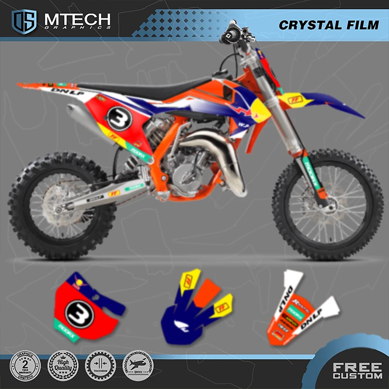 

DSMTECH MOTOR мотоциклетные графические наклейки, наборы наклеек, номер, имя, Cusotm для KTM SX65 SX 65 2016 2017 2018 2019 2020-2023 006