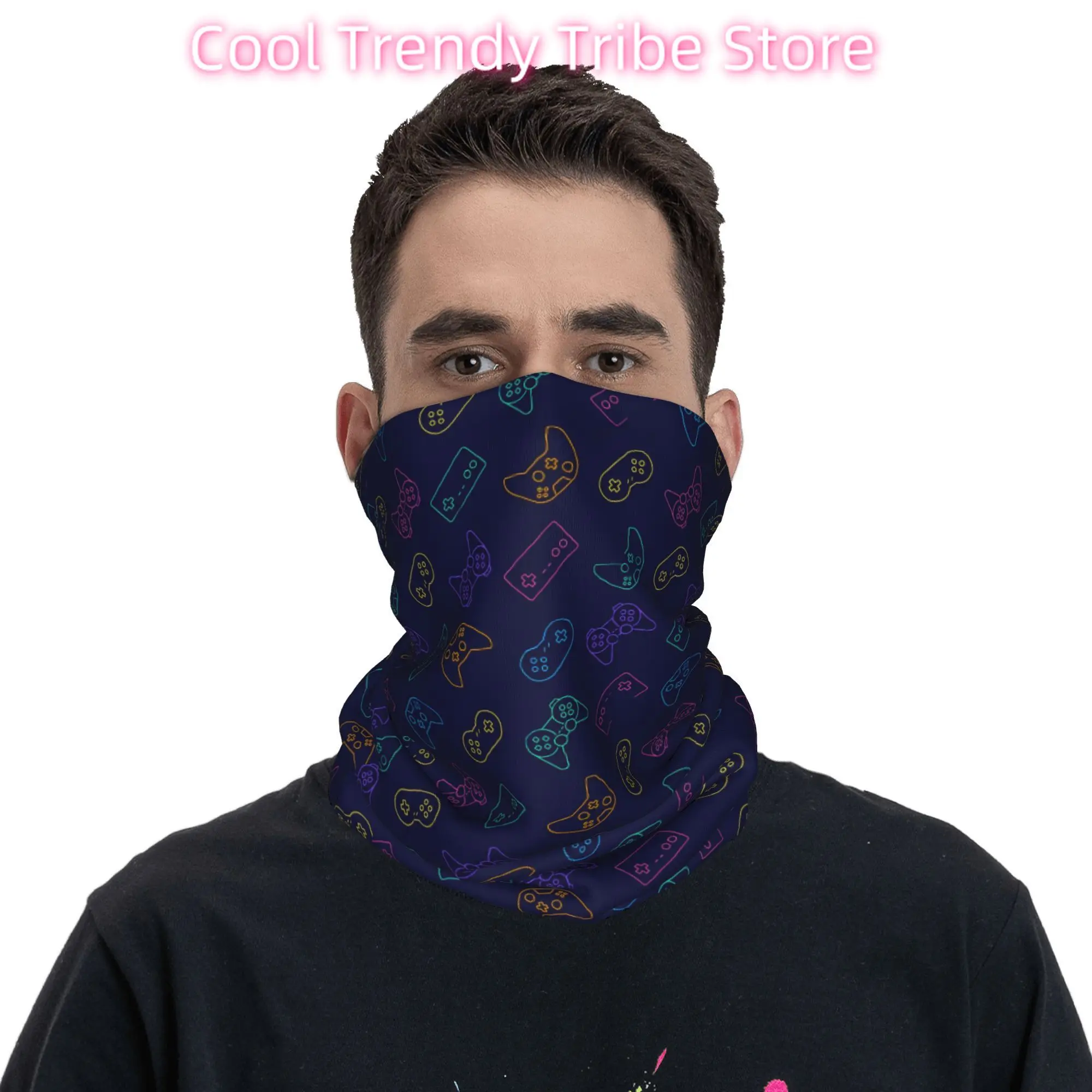 Video Game Gaming Controller Bandana Neck Gaiter Face Scarf Multifunctional Cycling Scarf Hiking for Men Women Adult Windproof