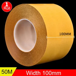 100mm Thick PET Double Sided Tape High Temperature Resistance No Trace Transparent Heat Resistant Strong Adhesive Tape 50M