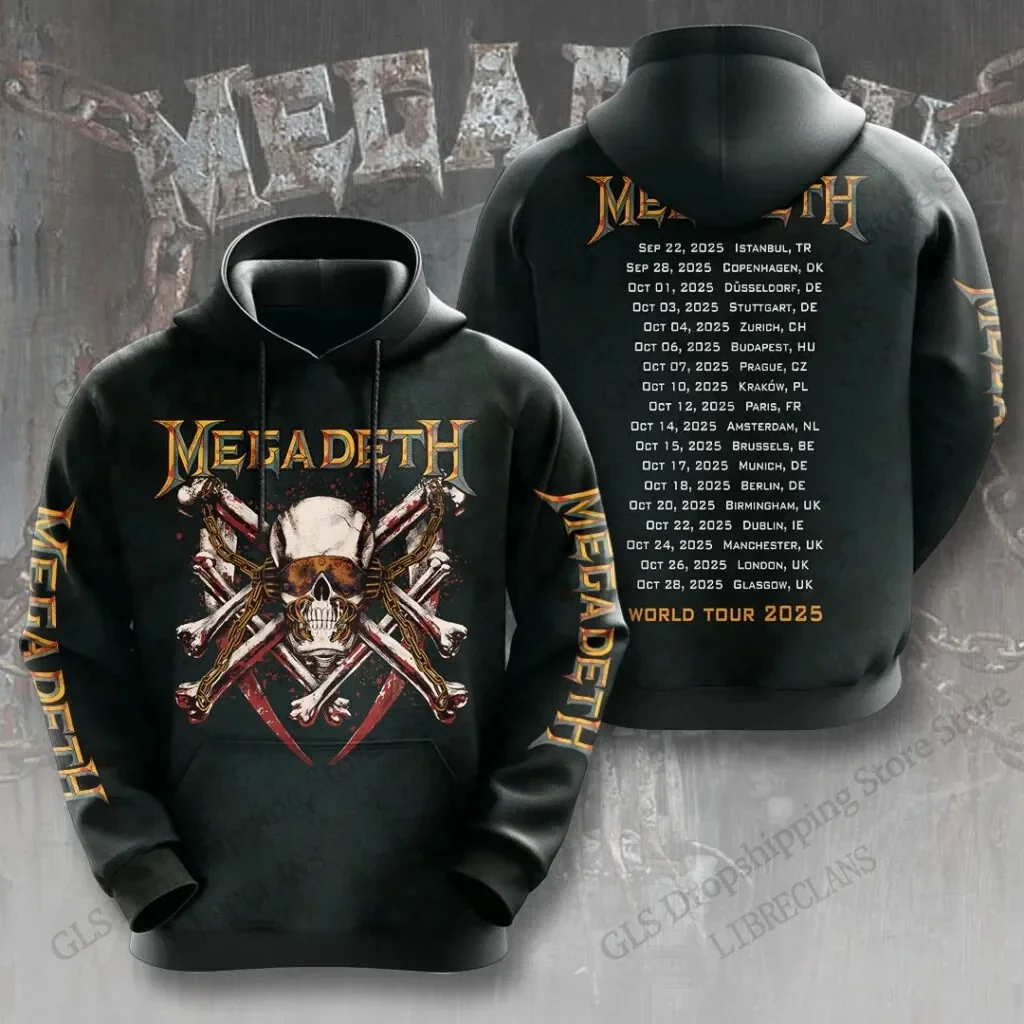 Unisex-Hoodie in hoher Qualität mit 3D-Design – im Retro-Stil der Rockband Megadeth – ein trendiges Sweatshirt für Herbst/Winter, ideal für Teenager. – Detail 5