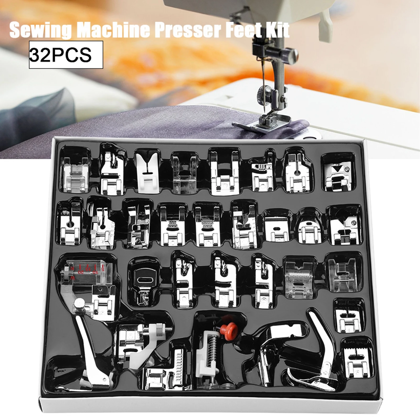 32pcs/set Stitching Walking Foot Presser Feet Kit Household Sewing Machine Accessory