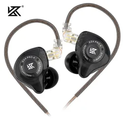 KZ EDX pro x IEM auriculares con unidad dinámica, sonido de graves profundos HiFi, Auriculares deportivos con cancelación de ruido y Cable desmontable