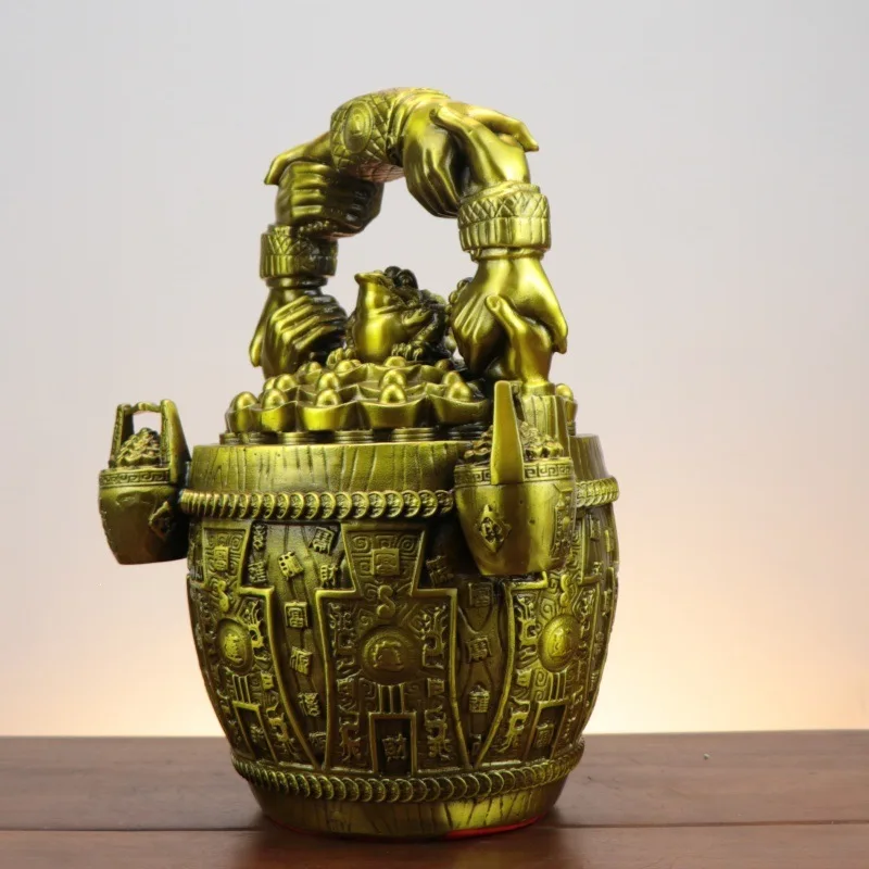 Brass Ornament, Indoor Toad And Ingot, Golden Pot Of Wealth, Collaborative -Win Opening Gift Decoration