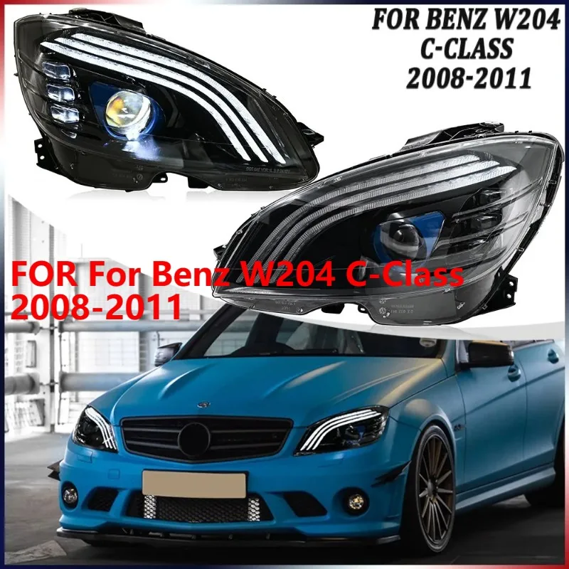 

2 шт. светодиодные фары для Benz W204 C-Class 2008-2011, последовательная фара DRL в сборе