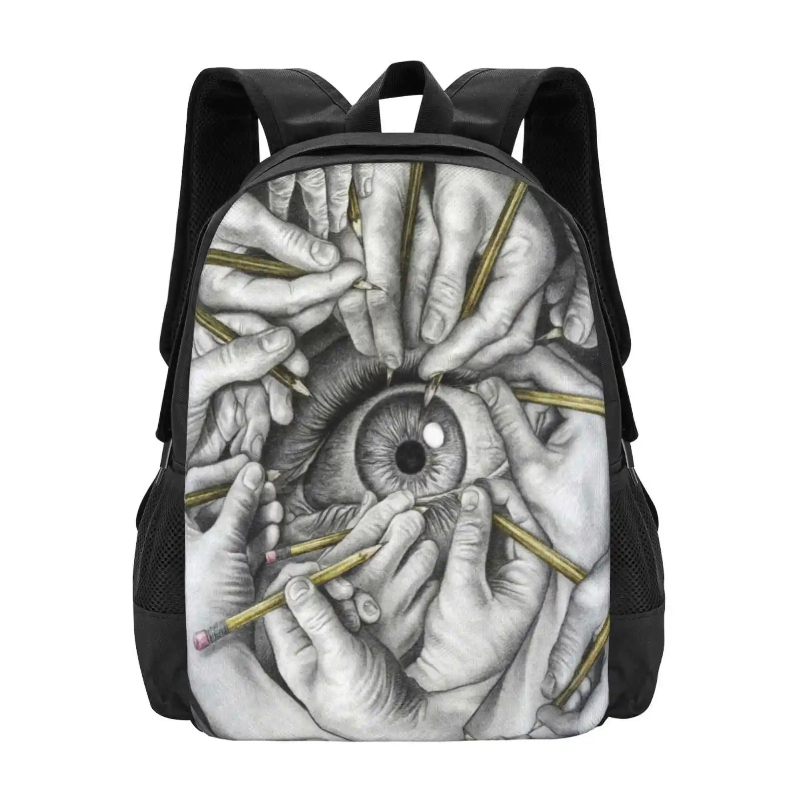 مرسومة لرؤية حقيبة ظهر الطالب الجامعي في سن المراهقة تصميم أكياس لينك ميستري رعب الخيال العلمي الحب مقلة العين الجمجمة الأيدي إيشر #1