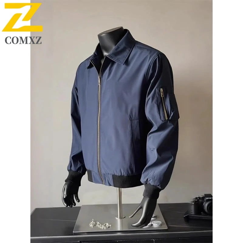 

COMXZ 2025 Мужская бейсбольная куртка, осенняя повседневная куртка с воротником-стойкой, ветровка для рыбалки и охоты, куртки Gorpcore, модная верхняя одежда