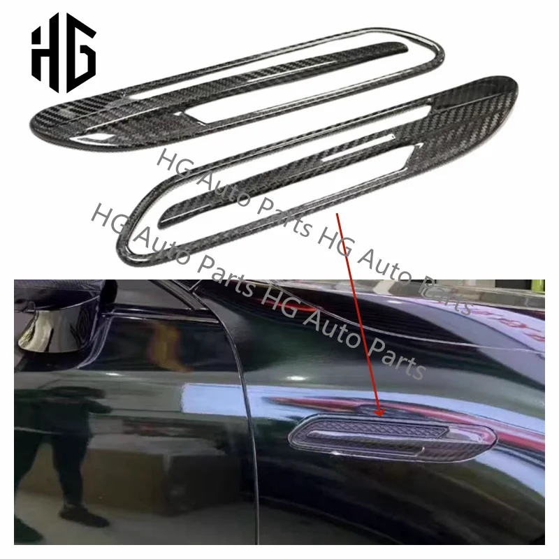 

Real Carbon Fiber Side Fender Air Vent Covers Body Kit For Mercedes Benz AMG GT50 GT53 GT63 Car Fender Vents Exterior Trims