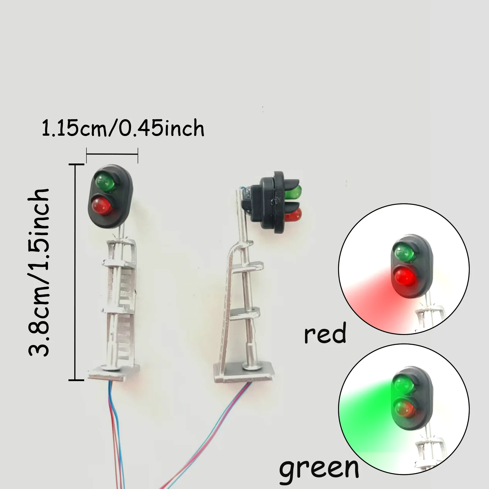 1 Stück HO-Maßstab Miniatur-Ampelmodell 1:87 ABS-Kunststoff-Spielzeuglampen für Eisenbahntrain-Layouts, Architektur und Diorama
