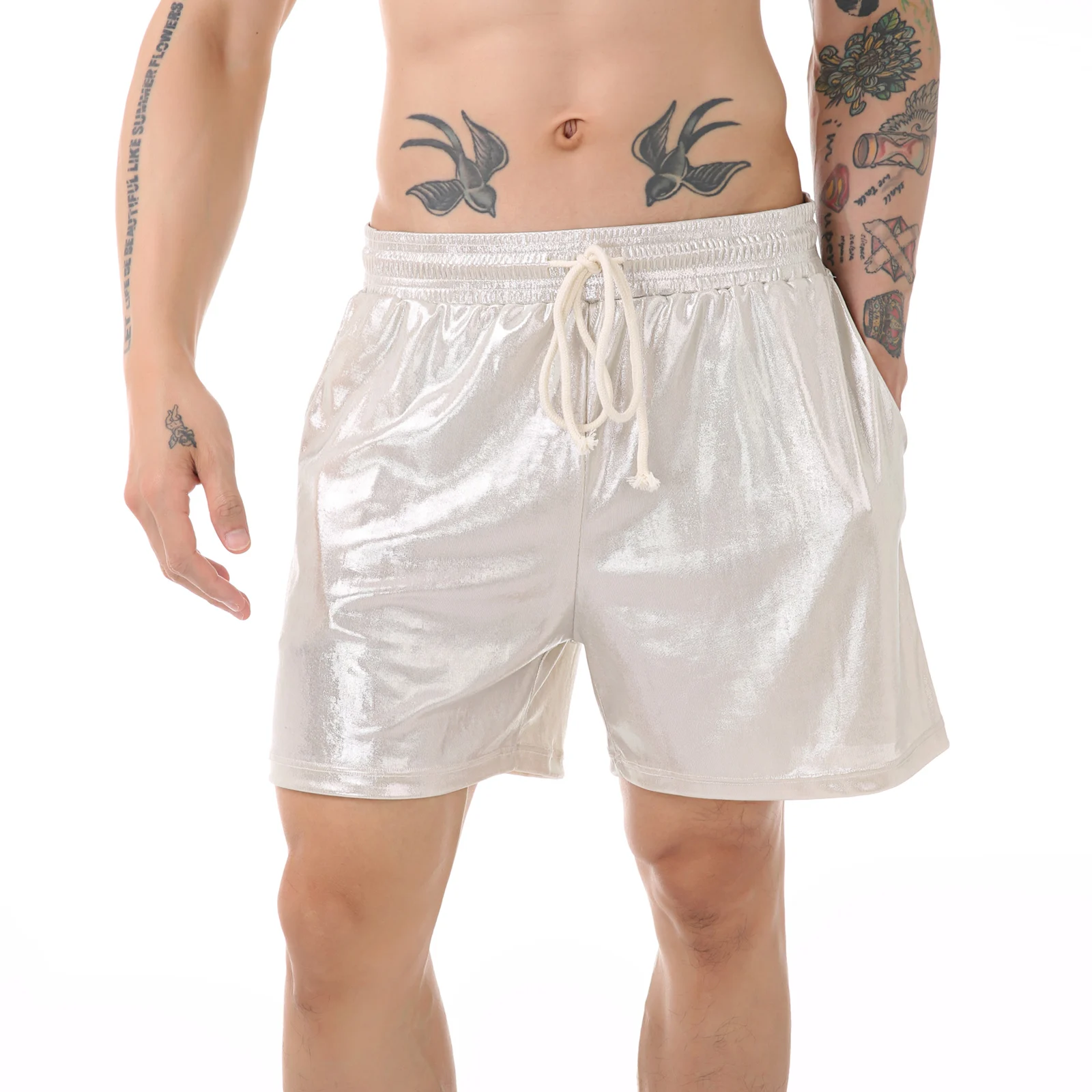 Casual Shorts Men's Running Sports Shorts Man Shiny Gym Fitness Basketbal Sportswear Ultra-thin Short Pants Jogging Sweatpants