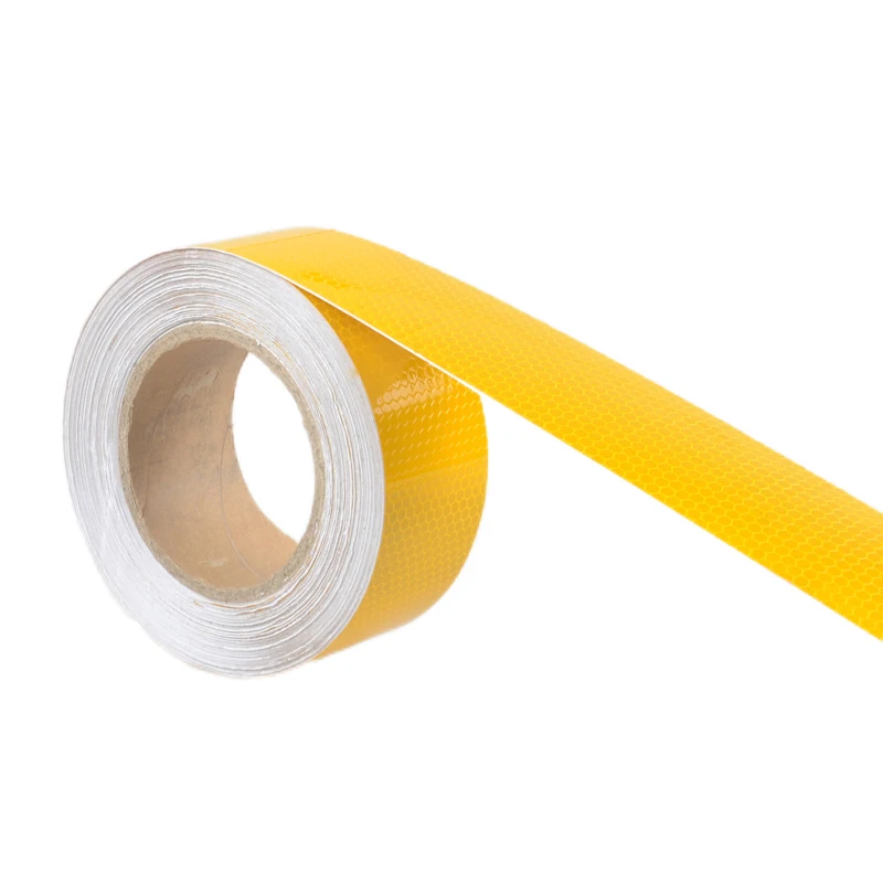 5CMx25M Honeycomb Yellow Reflective Safety Tapes Adhesive Warning Road Reflectors Stickers Waterproof Reflect Film For Vehicles