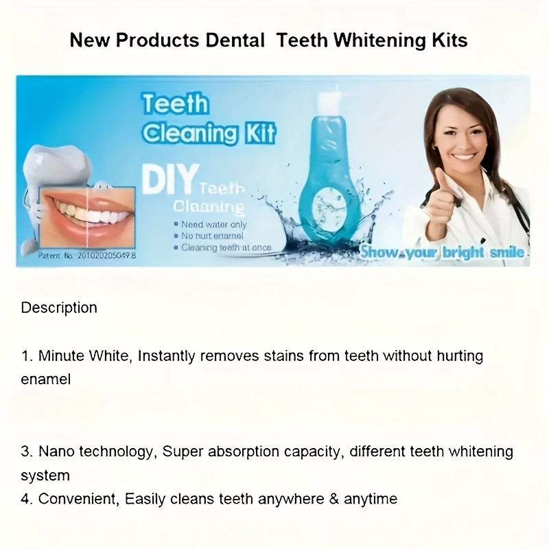 6-piece cleaning kit with manual stain remover - portable toothbrush kit for stubborn tooth stains