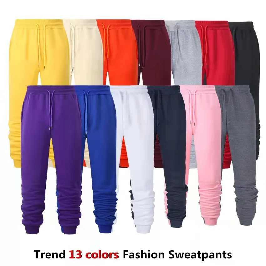 

Men's Solid Color Casual Sports Pants Loose Fit Autumn Winter Outdoor Trendy Leg Binding Sports Wear for Men