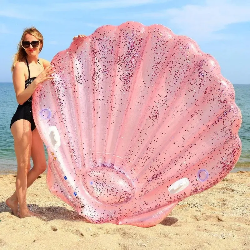 

Плавающая кровать в виде ракушки, розовые блестки, бассейн, пляжный надувной плавающий ряд, кольцо для плавания, пляжная вечеринка, бассейн, обогреватель, уличные бассейны