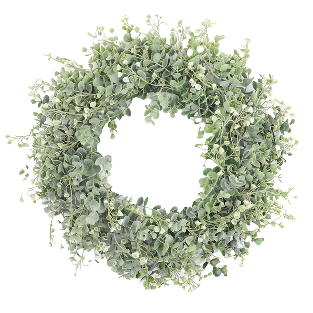 Fake Wreath Fake Wreath For Front Door House Decor For Mud Room Green Leaves Wreath Simulation Garland Wreaths