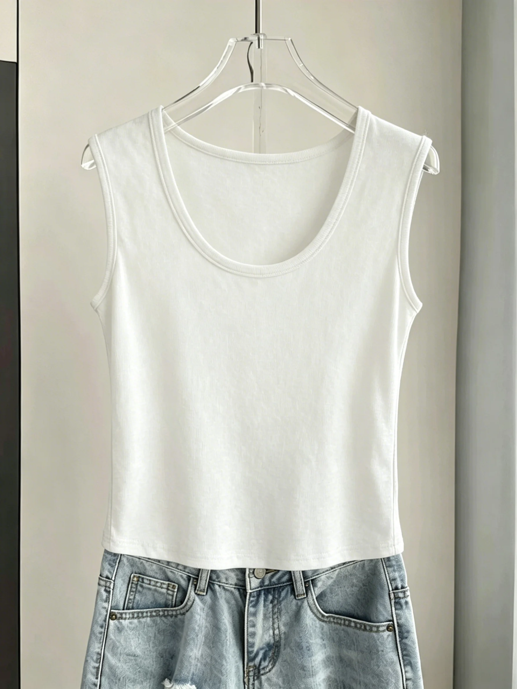 Women's Slim Fit Tank Top 95 Cotton Sleeveless Summer Base Layer Clothing Inner Wear No Sleeve T-Shirt Underarm Concealment
