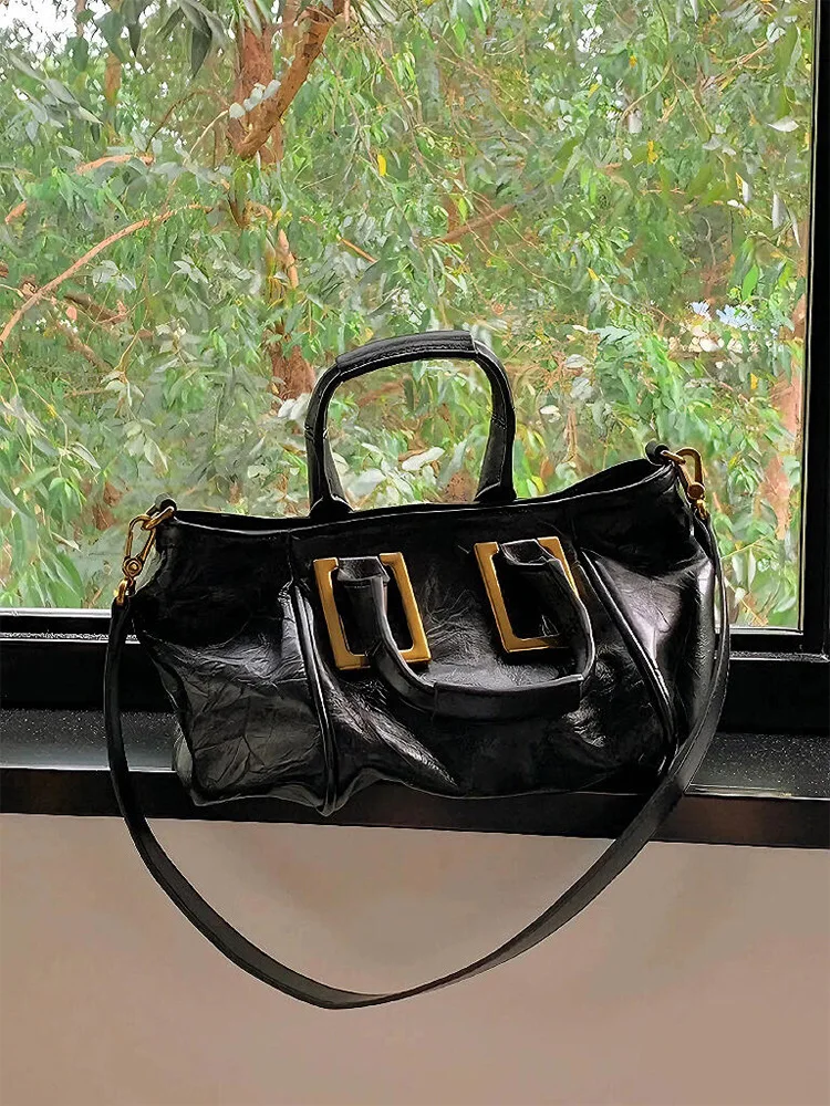 대용량 2025 여성용 토트백, 넉넉한 구조의 숄더백, 가을 겨울 출퇴근용 변형 가능한 워크백