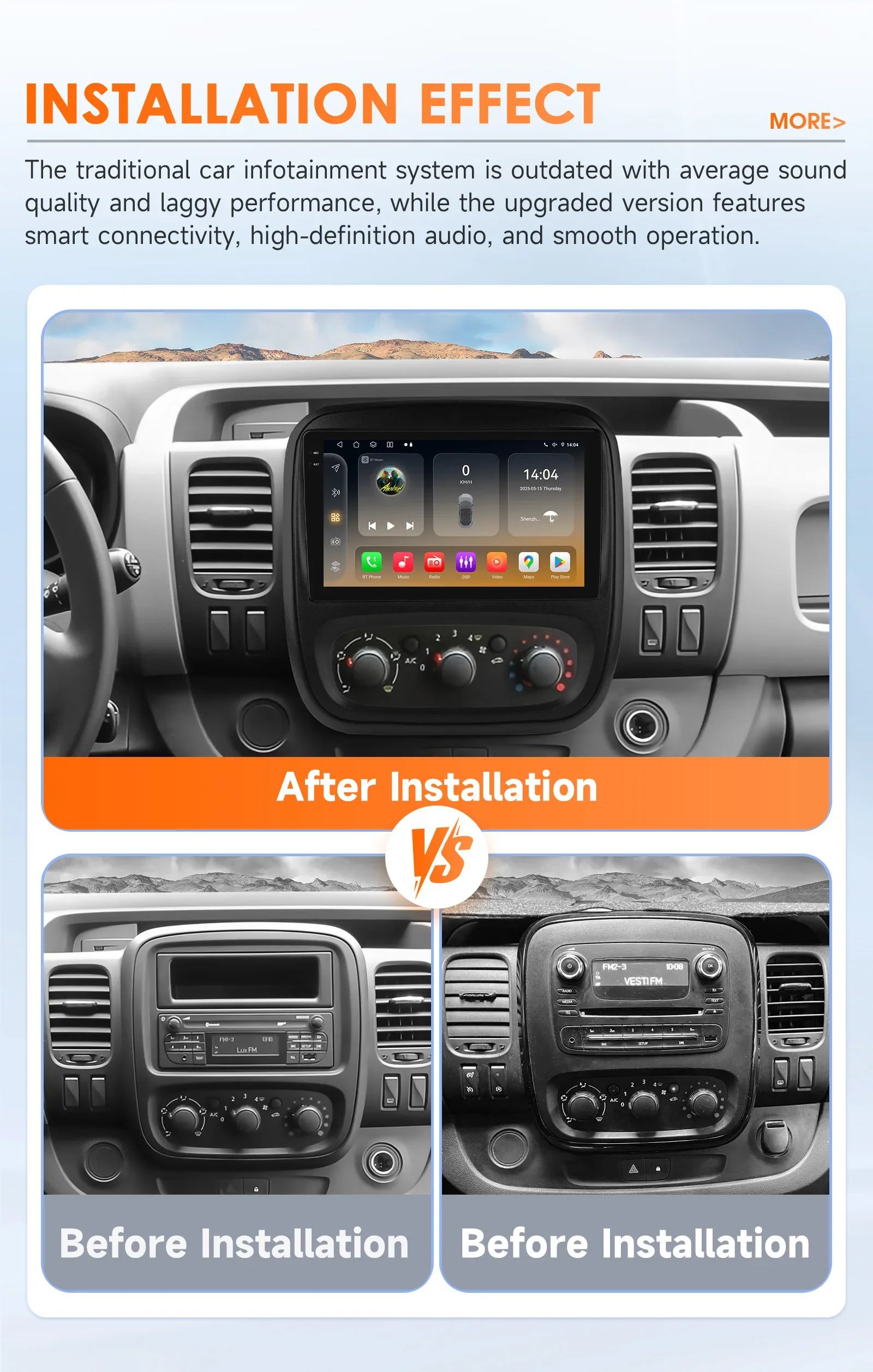 Hizpo Android Auto-Multimedia-Player für Renault Trafic 3 2014 Opel Vivaro B GPS Carplay AI Intelligenter Bildschirm Autoradio 360Cam 9 Zoll Auto-Intelligent-Bildschirm QLED-Display Automotive Head Unit Navigation 5G WIFI DSP Split ADAS USB DVR SWC FM AM RDS Kamera – Detail 8