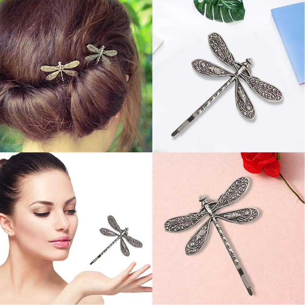 Elegant Antique Silver Dragonfly Hairpins Bridal Headdress Wedding Celebration Hair Accessories  Dragonfly Hair Clip view 3