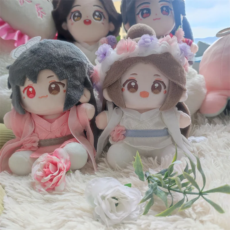 Figura de Anime de algodón Tian Guan Ci Fu de 15cm, Hua Cheng Xie Lian, lindos juguetes de peluche, Minidoll versión Q, regalo de cumpleaños relleno para niños