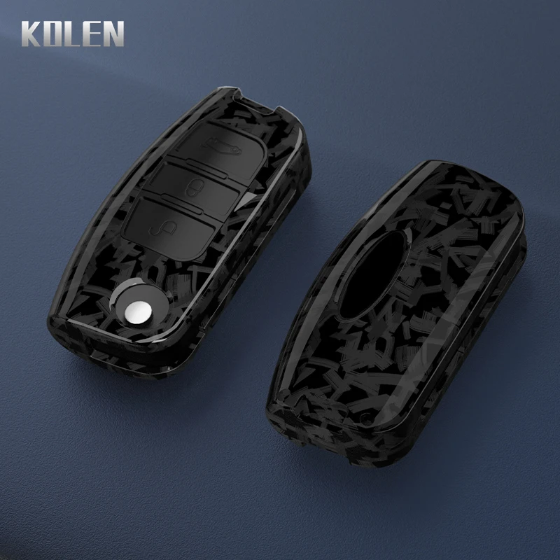 ABS Karbon Fiber Araba Anahtarı Durum Kapak Ford Fiesta Focus 2 Ecosport Kuga Escape Falcon Bölgesi B-Max C-Max Galaxy Aksesuarları