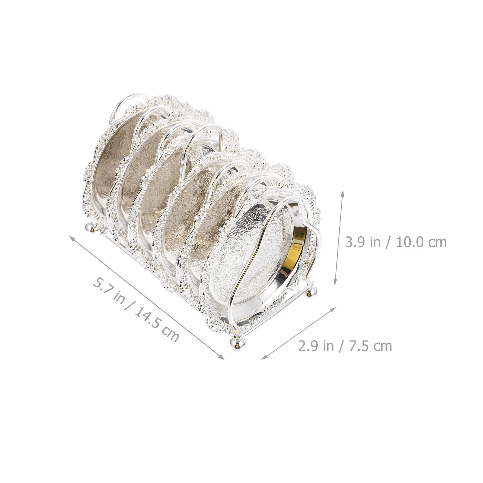 

6PCS Metal Snack Large Capacity Household Fruit Tray Storage Pan Silver Food Serving Dish Leaf Shape for Desserts