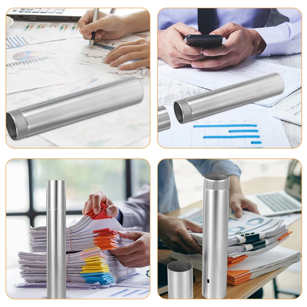 

Stainless Steel Certificate Storage Tube Vintage File Holder Household Document Organizer Birth Certificate Protector For Travel