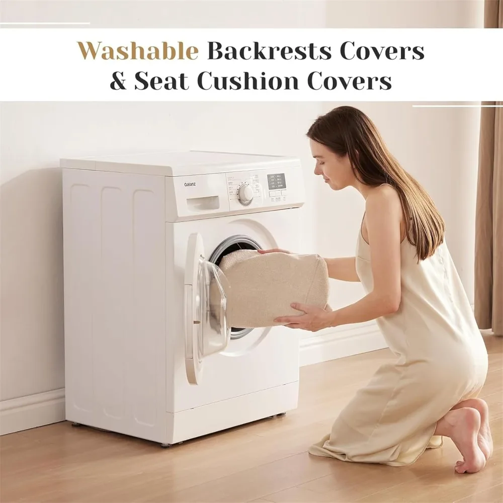 أريكة نوم مقاس 84 بوصة مع سرير قابل للسحب، أريكة سرير سحابية 3 في 1 مع كرسي تخزين USB، نائمة قابلة للتحويل من الشنيل S