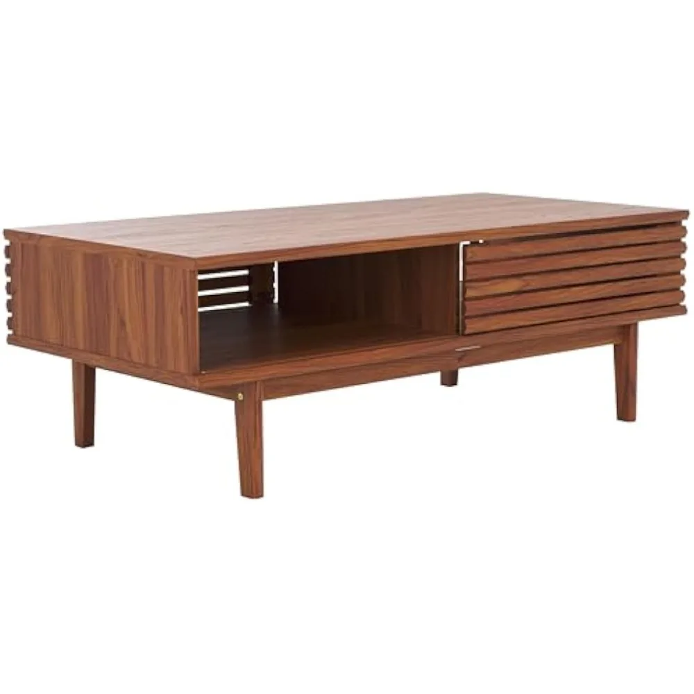SAFAVIEH Home Collection Mesa de centro Aricia Walnut com 2 portas