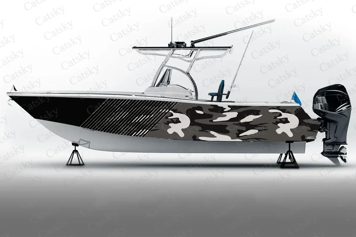 Camouflage Honeycomb Hexagon Conceal Unique Boat Sticker Vinyl Ship Pontoon Deck Boat Fishing Decorative Pontoon Boats Decal