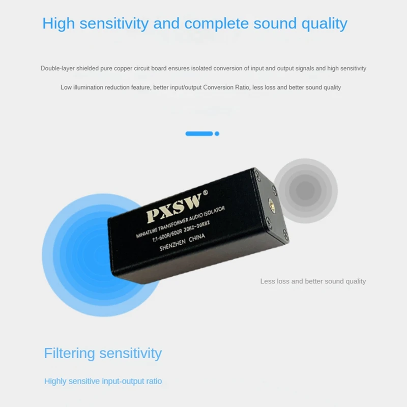 PXSW 3.5Mm Aux Audio Noise Filter Audio Isolator Current Sound Noise Isolator To Eliminate Audio Noise Common Ground Isolator