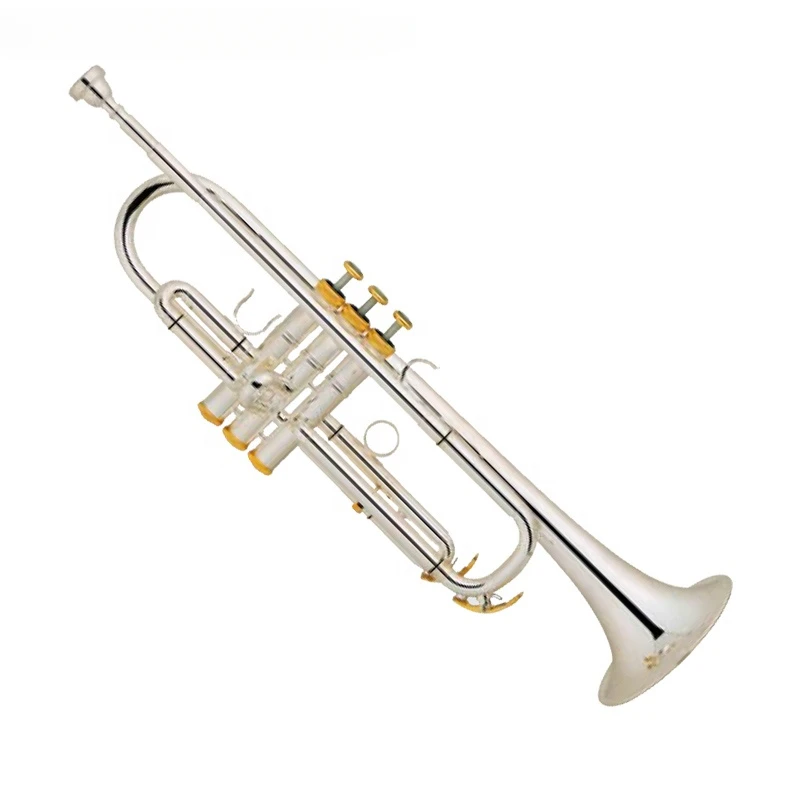 

High Grade Silver Plated Bb Trumpet With One Piece Yellow Brass Bell (JTR-338)