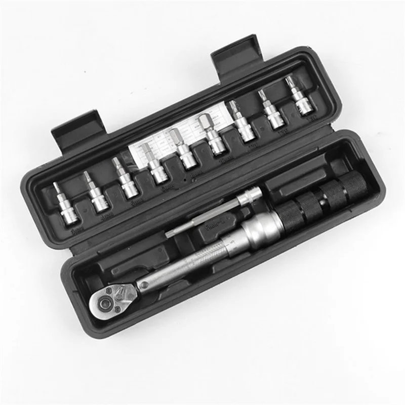 AB45 11 PCS Set di chiavi dinamometriche in scala precisa Kit di cassette degli attrezzi di riparazione a cricchetto da 1/4 pollici 5-25Nm Cambio rapido per auto Facile installazione